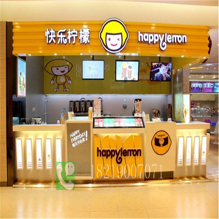 古茗加盟奶茶店展柜东莞凤岗镇设计方案