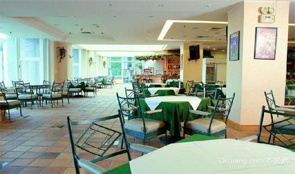 绿色系现代风格饭店装修效果图
