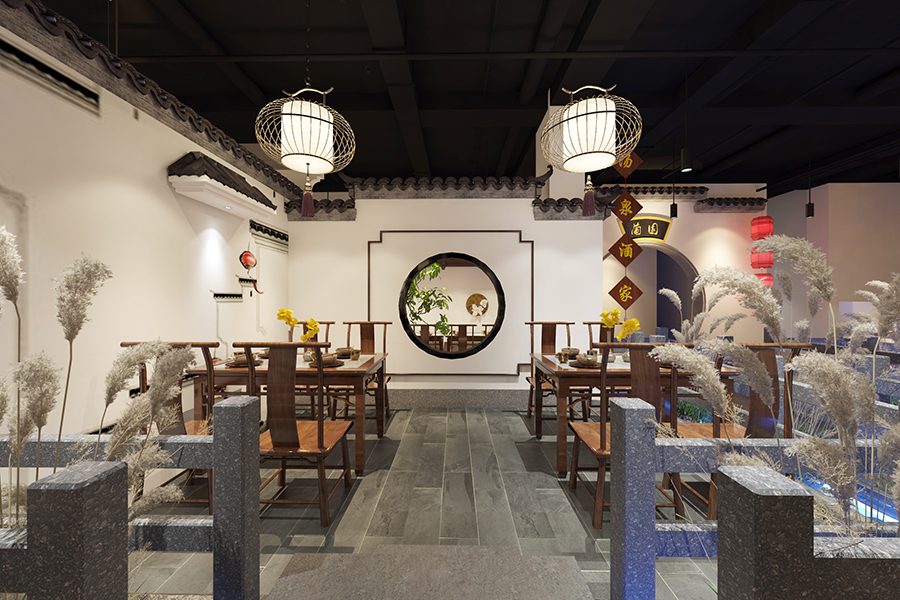 民族建筑传承与创新设计之“夜泊秦淮”主题餐厅设计